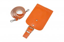 Σετ back pack δερματίνης για πλεκτή τσάντα σε πορτοκαλί χρώμα