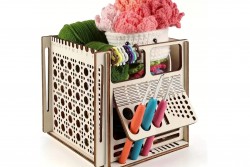 Ξύλινος Πολυχρηστικός Κύβος Οργάνωσης & Πλεξίματος