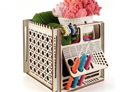 Ξύλινος Πολυχρηστικός Κύβος Οργάνωσης & Πλεξίματος