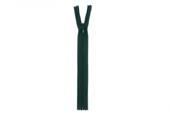 Φερμουάρ κρυφό (αόρατο) 20cm σε σκούρο πράσινο χρώμα