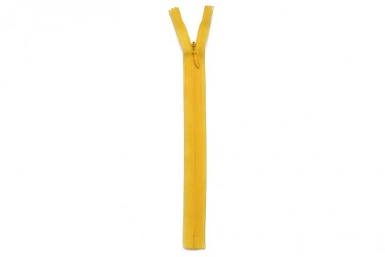 Φερμουάρ κρυφό (αόρατο) 20cm σε κίτρινο χρώμα