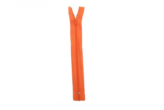 Φερμουάρ σπιράλ λεπτό 18cm σε πορτοκαλί χρώμα