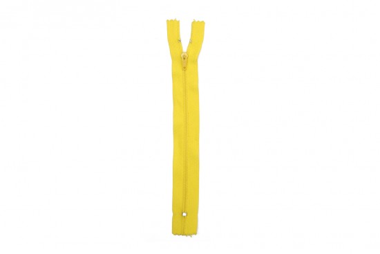 Φερμουάρ σπιράλ λεπτό 18cm σε κίτρινο χρώμα