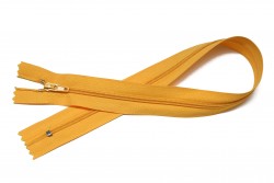 Φερμουάρ σπιράλ λεπτό 40cm σε κίτρινο χρώμα