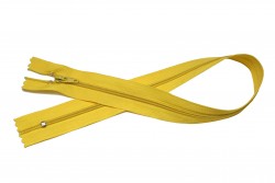 Φερμουάρ σπιράλ λεπτό 40cm σε κίτρινο χρώμα