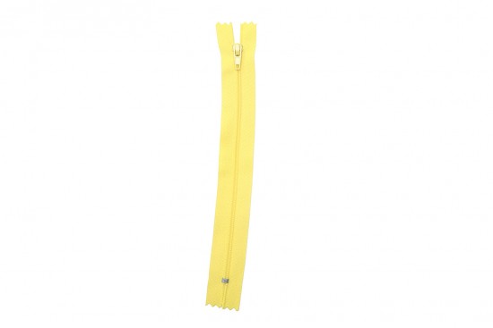 Φερμουάρ σπιράλ λεπτό 18cm σε κίτρινο χρώμα
