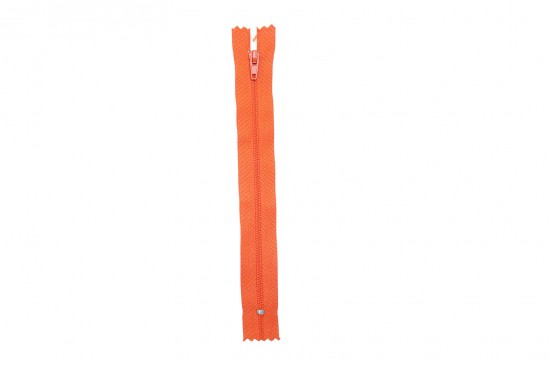 Φερμουάρ σπιράλ λεπτό 18cm σε πορτοκαλί χρώμα