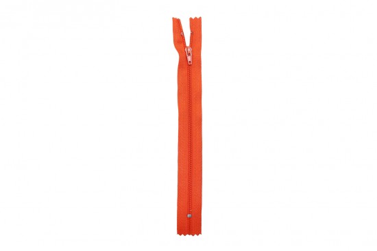 Φερμουάρ σπιράλ λεπτό 20cm σε πορτοκαλί χρώμα