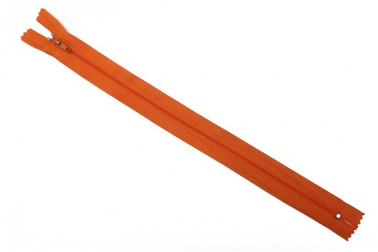 Φερμουάρ σπιράλ λεπτό 30cm σε πορτοκαλί χρώμα