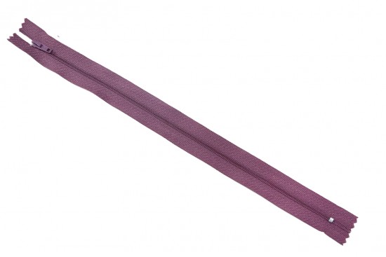Φερμουάρ σπιράλ λεπτό 30cm σε μοβ χρώμα