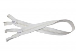 Φερμουάρ διαχωριζόμενο - σπιράλ 65cm σε λευκό χρώμα με δύο οδηγούς