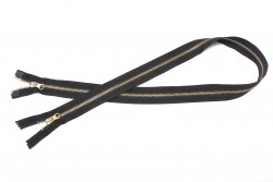 Φερμουάρ διαχωριζόμενο - σιδερένιο 100cm σε μαύρο χρώμα με δύο οδηγούς