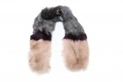 Ecological fur in beige -brown - grey color 23Χ100cm Modissimo 