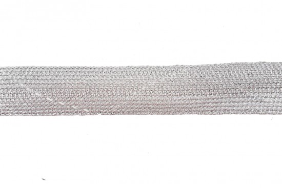 Κορδέλα μεταλλική πλεκτή σε ασημί χρώμα 25mm