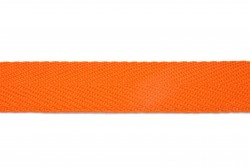 Κορδέλα φακαρόλα βαμβακερή σε πορτοκαλί χρώμα 15mm
