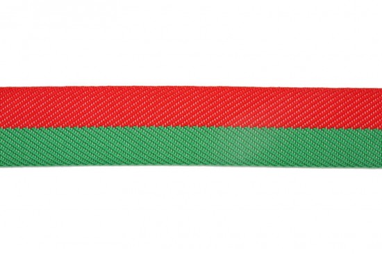 Κορδέλα φακαρόλα βαμβακερή σε κόκκινο πράσινο χρώμα 15mm
