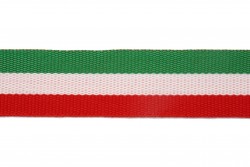 Κορδέλα φακαρόλα βαμβακερή σε κόκκινο λευκό πράσινο χρώμα 20mm