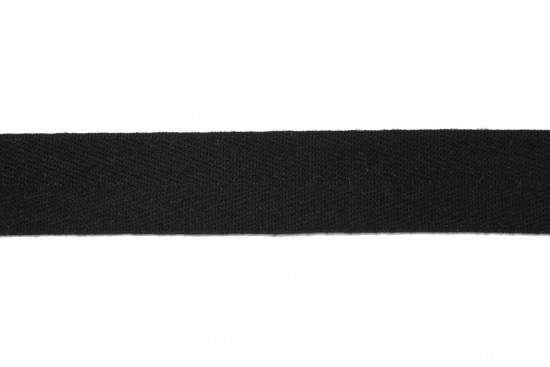 Κορδέλα φακαρόλα βαμβακερή σε μαύρο χρώμα 25mm