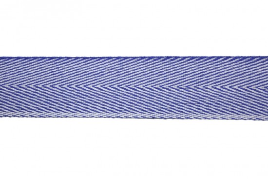 Κορδέλα φακαρόλα βαμβακερή σε μπλε λευκό χρώμα 30mm