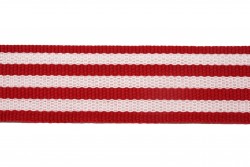Κορδέλα φακαρόλα βαμβακερή σε κόκκινο λευκό χρώμα 25mm