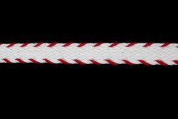Κορδέλα φακαρόλα βαμβακερή σε λευκό και κόκκινο χρώμα 10mm