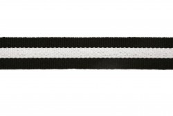 Κορδέλα φακαρόλα βαμβακερή σε λευκό και μαύρο χρώμα 10mm
