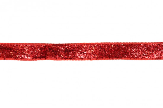 Κορδέλα βελούδινη 10mm με κόκκινο glitter