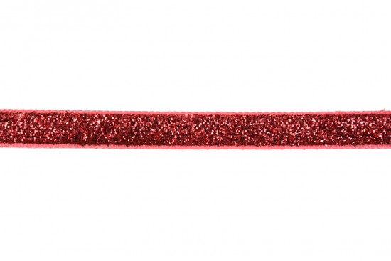 Κορδέλα βελούδινη 10mm με κόκκινο glitter