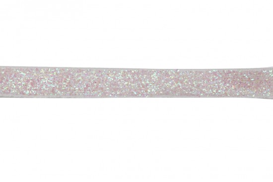 Κορδέλα βελούδινη 10mm με ροζ ιριδίζων glitter