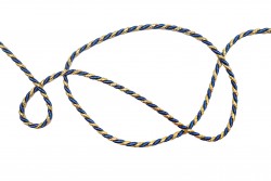 Κορδόνι στριφτό δίκλωνο χρυσό-μπλε 10mm 