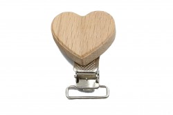 Κλιπς για πιπίλα ξύλινο καρδιά