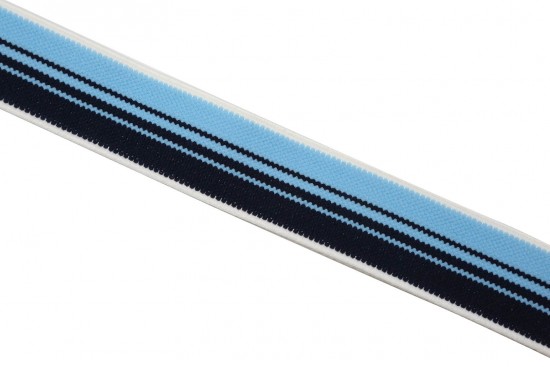 Λάστιχο λευκό - θαλασσί - μπλε 32mm