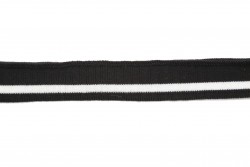 Πλεκτό λάστιχο μέσης - μανικιών σε λευκό και μαύρο χρώμα 140cm