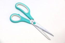 Sewing scissors metallic with handle in mint color 210Χ85mm