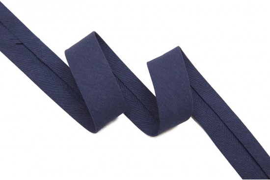 Ρέλι λοξό βαμβακερό σε σκούρο μπλε χρώμα 20mm