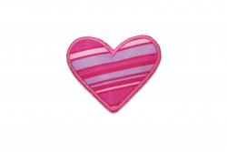 Θερμοκολλητικό μοτίφ σε σχήμα καρδιάς και αποχρώσεις του ροζ διαστάσεων 45Χ37mm