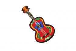 Θερμοκολλητικό μοτίφ παιδικό κιθάρα πολύχρωμη 60Χ30mm