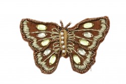 Ραφτό μοτίφ πεταλούδα με χάντρες 90Χ60mm