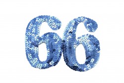 Θερμοκολλητικό μοτίφ 66 με μπλε πούλιες 100Χ75mm