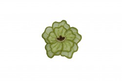 Θερμοκολλητικό μοτίφ άνθος σε πράσινο διαφανές χρώμα διαμέτρου 55mm
