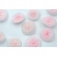 Ραφτό μοτίφ άνθος ροζ με χάντρες διαμέτρου 25mm
