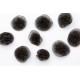 Ραφτό μοτίφ άνθος μαύρο με χάντρες διαμέτρου 25mm