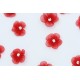 Ραφτό μοτίφ άνθος κόκκινο με χάντρα διαμέτρου 12mm