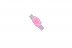 Ραφτό μοτίφ άνθος ροζ με διαφάνεια 25Χ10mm