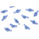 Ραφτό μοτίφ άνθος μπλε με λευκές πινελιές 25Χ10mm