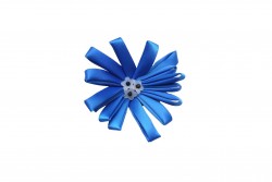 Μοτίφ ραφτό μπλε ρουά με σχέδιο λουλούδι από σατεν κορδέλα 70mm