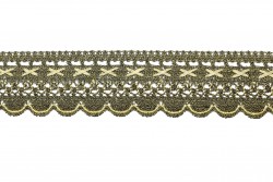 Δαντέλα σε χρυσό (ανοιχτό και σκούρο) μεταλλικό 42mm 