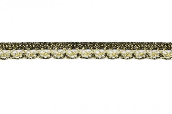 Δαντέλα σε χρυσό (ανοιχτό και σκούρο) μεταλλικό 15mm