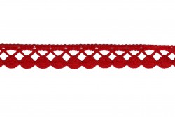 Δαντέλα βαμβακερή σε κόκκινο 22mm