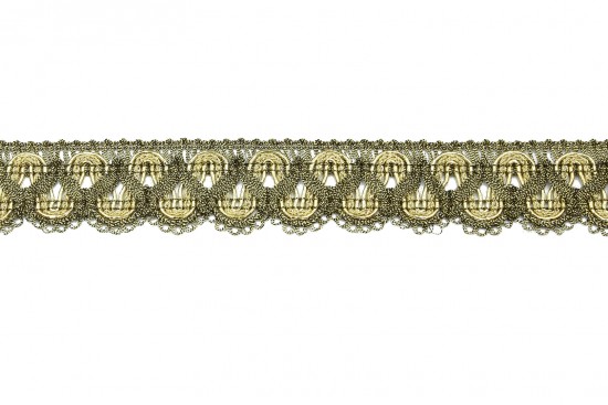 Δαντέλα σε χρυσό (ανοιχτό και σκούρο) μεταλλικό 26mm